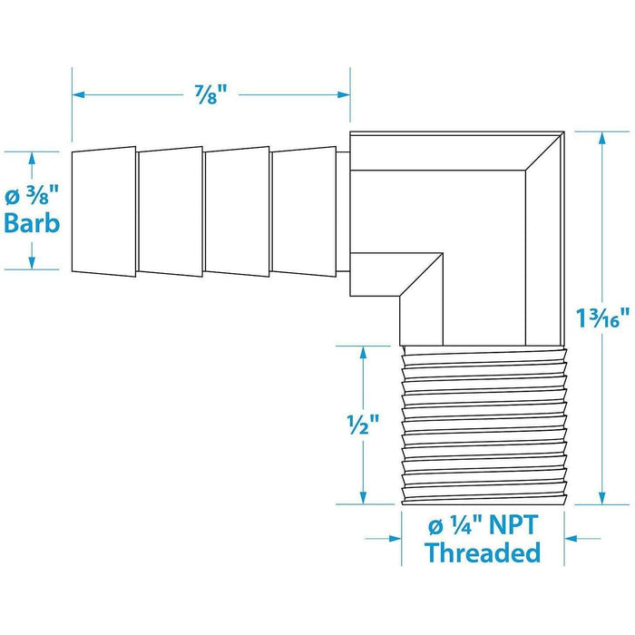 Seachoice 90 Degree Brass Fuel Elbow