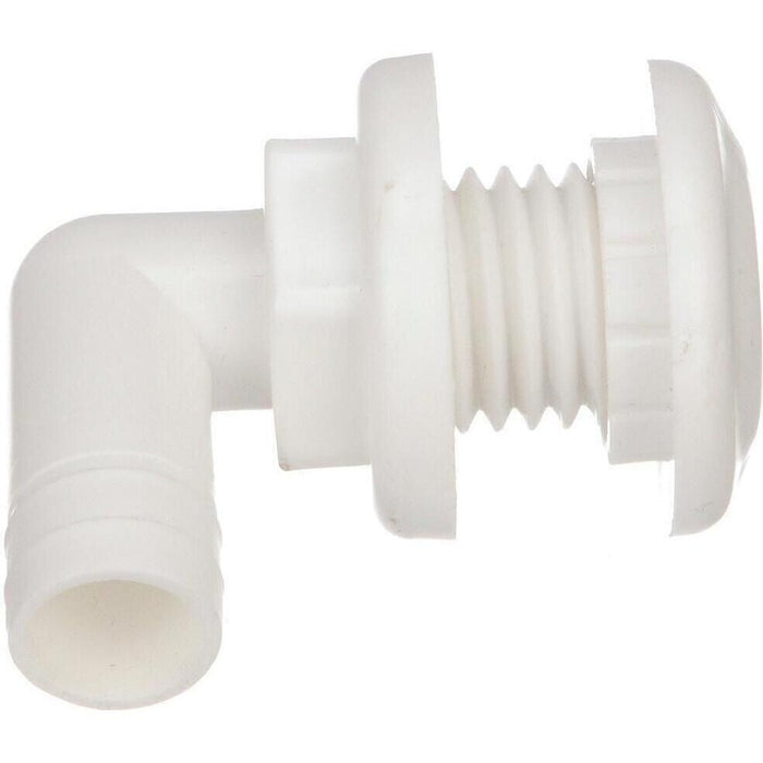 Seachoice 18061 90-Degree Thru Hull Fitting, Fits 3/4 In. ID Hose, 7/8 In. Max. Hull