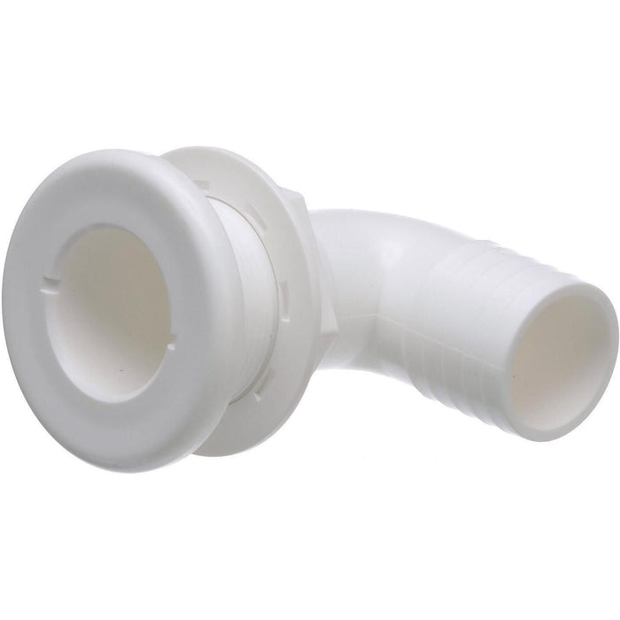 Seachoice 50-18121 90-Degree Thru-Hull Connector, Fits 1-1/2 in. ID Hose, 1-3/8 in. Max Hull