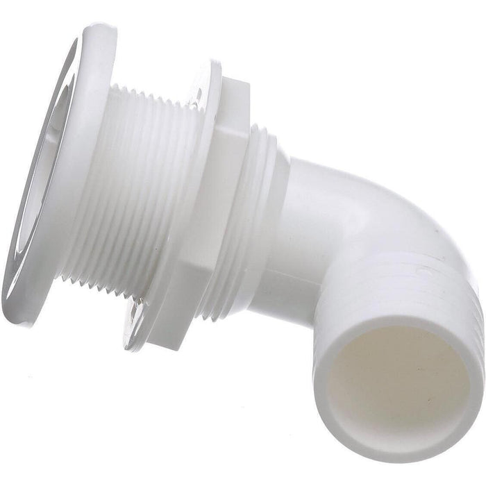 Seachoice 50-18121 90-Degree Thru-Hull Connector, Fits 1-1/2 in. ID Hose, 1-3/8 in. Max Hull