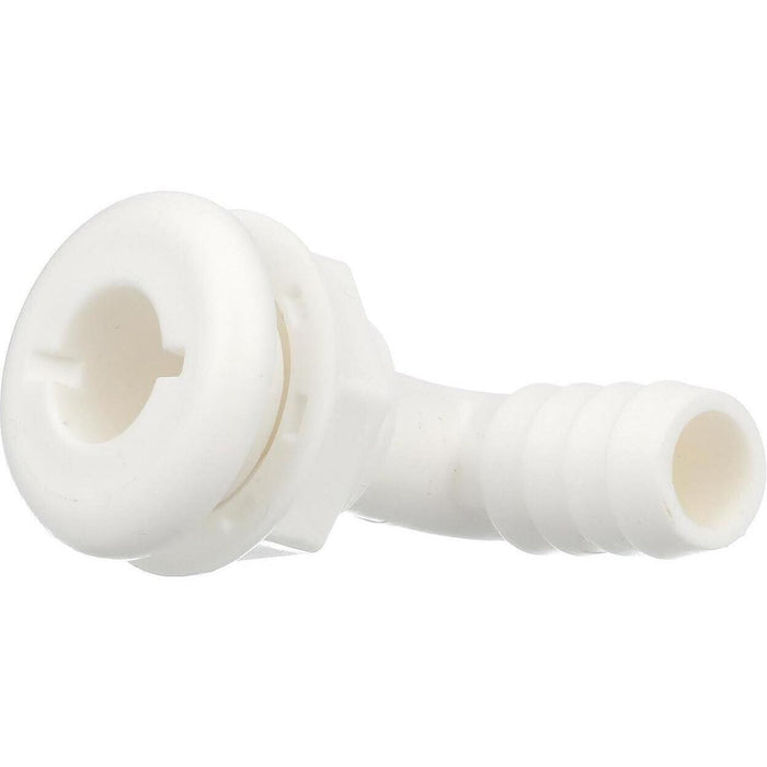 Seachoice 50-18131 90-Degree Angled Thru-Hull Connector, White Finish, 0.75 in.