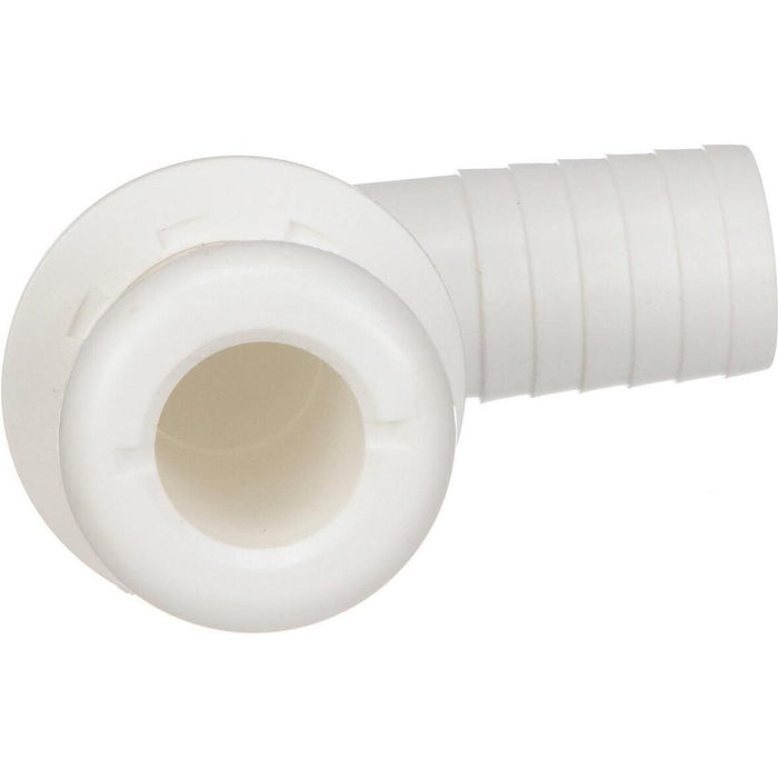 Seachoice 50-18141 90-Degree Thru-Hull Connector, Fits 1-1/8 In. ID Hose, 1-1/8 In. Max Hull