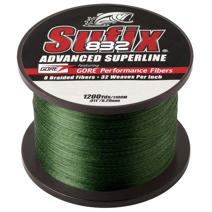 Sufix 832® Advanced Superline® Braid - 30 lb - Verde de baja visibilidad - 1200 yardas