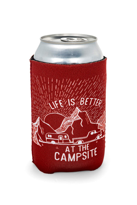 Camco 53248 Life Is Better At The Campsite Can Holder, Burgundy, Sunrise Better At Campsite