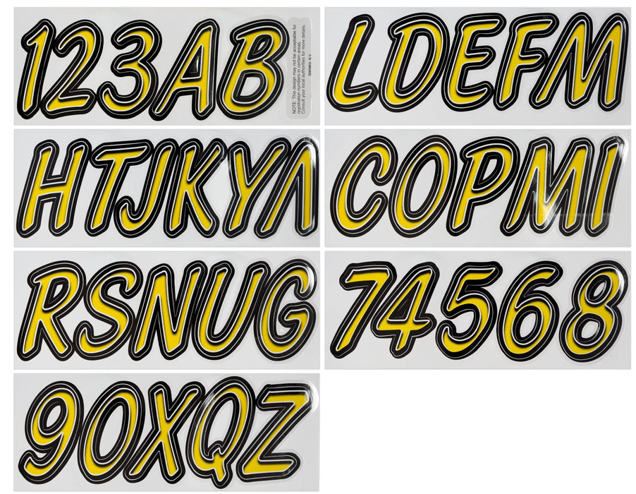 Hardline YEBKG400 Series 400 Registration Kit, Cursive, Smooth Font, Color Gradation, 4 Sets of 3" A-Z, 0-9