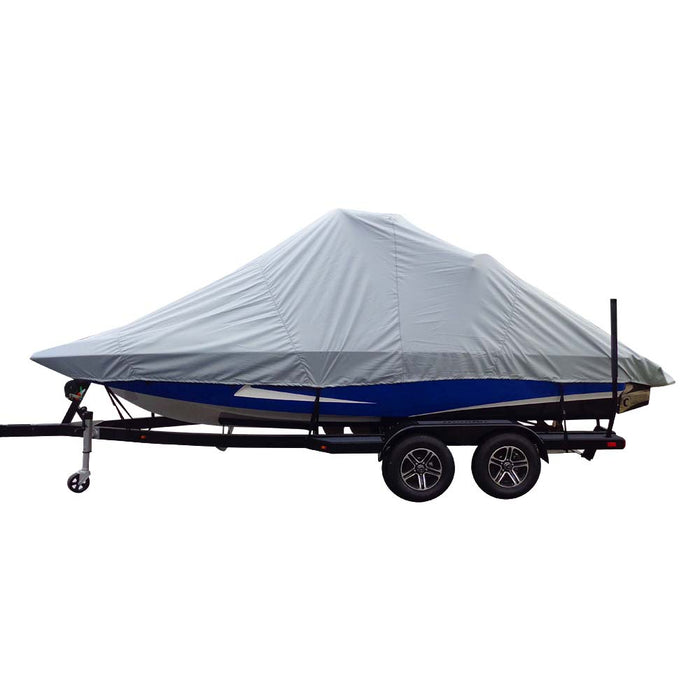 Cubierta especial para embarcaciones Carver Sun-DURA® para barcos de esquí de competición intraborda de 23.5' con proa ancha y plataforma de baño - Gris