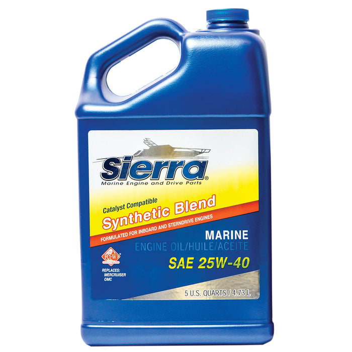 Sierra 18-9440CAT-4 Synthetic Blend 4-Cycle Inboard-Sterndrive Engine Oil, 25W40 FCW, 5 Qt.