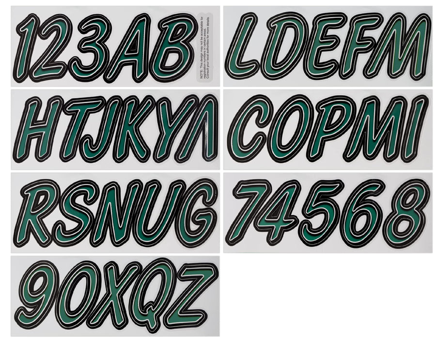 Hardline TEBKG400 Series 400 Registration Kit, Cursive, Smooth Font, Color Gradation, 4 Sets of 3" A-Z, 0-9