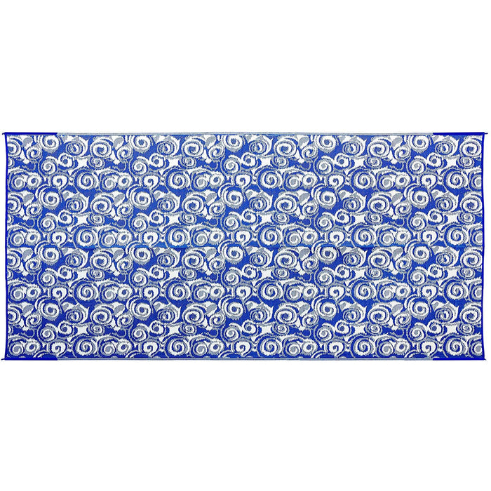 Camco 42841 Open Air Outdoor Mat 8' x 16', Blue Swirl
