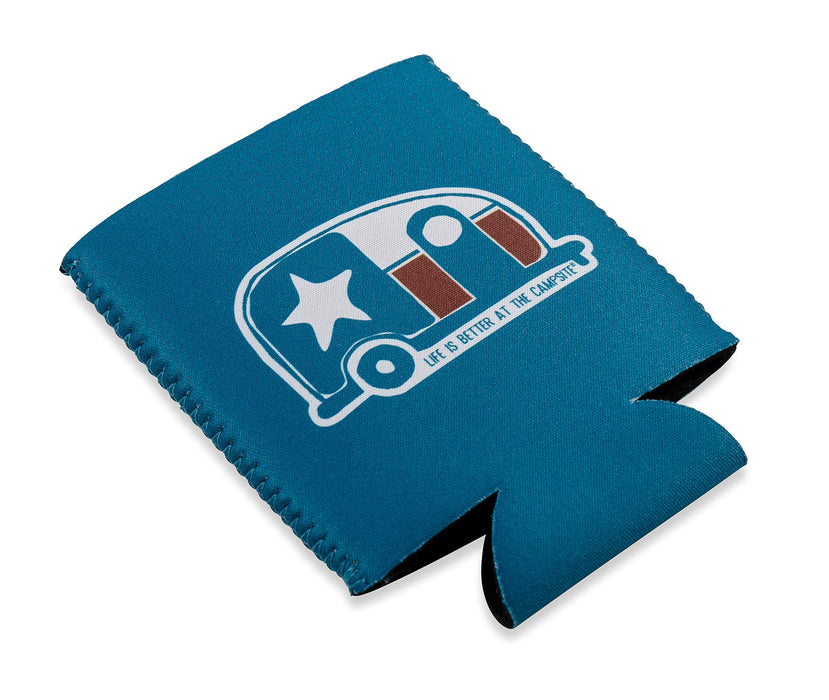 Camco 53372 Life Is Better At The Campsite Can Holder, Blue, Texas Flag/Camper