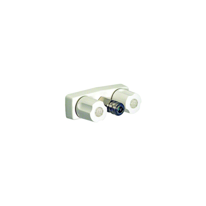 Valterra PF213246 Phoenix White Finish Two Handle RV Shower Faucet w/Quick, Connect Fitting