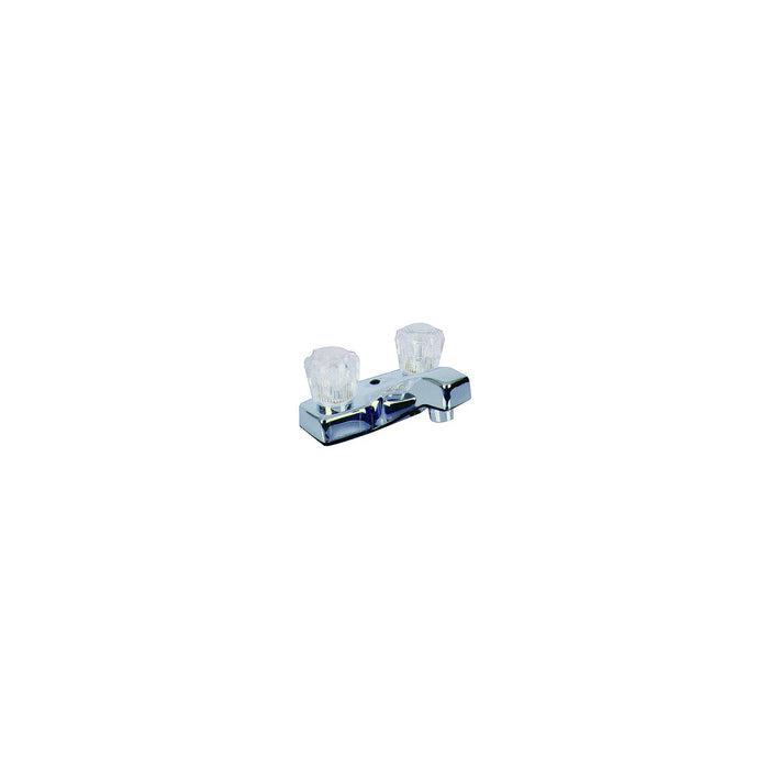 Valterra PF212307 Phoenix Chrome Finish Two Handle 4" Lavatory RV Bathroom, Faucet w/ Clear Acrylic Knobs