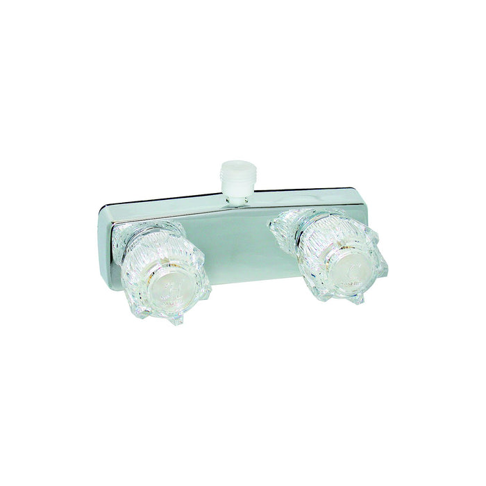 Valterra PF213350 Phoenix DuraPro Chrome Finish Two Handle 4" RV Shower Valve, Faucet w/ Clear Acrylic Knobs