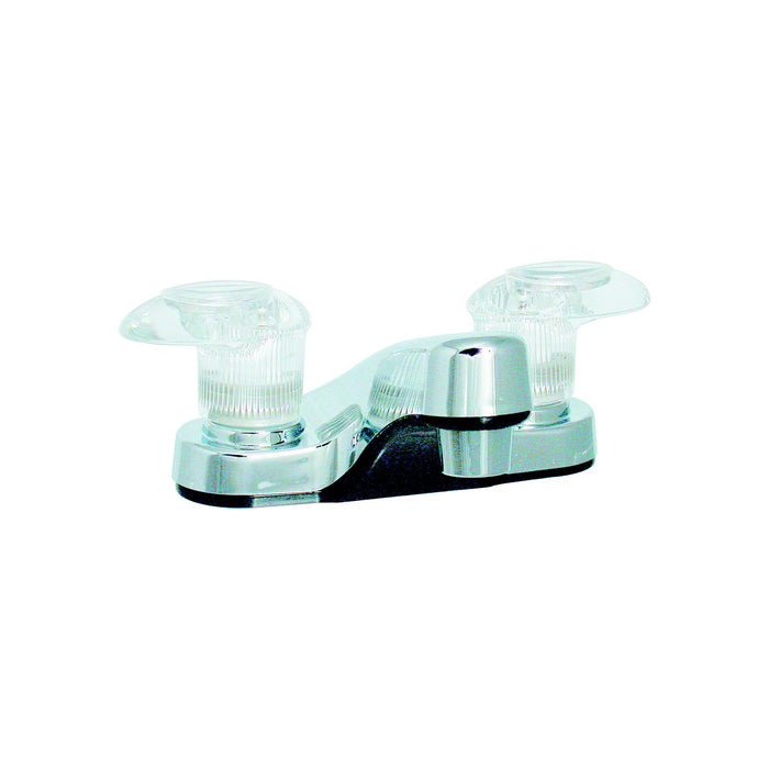 Valterra PF222301 Catalina Chrome Finish RV Lavatory Bathroom Faucet w/ Two, Clear Acrylic Lever Handles