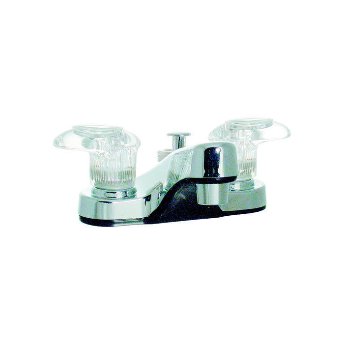 Valterra PF222341 Catalina Faucet, Chrome Finish RV Bathroom Lavatory Diverter, Two Clear Acrylic Levers