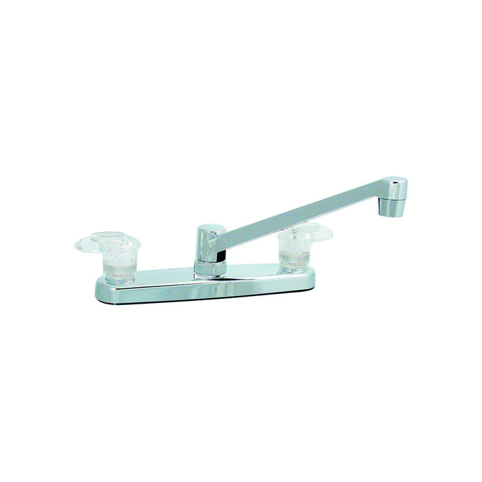 Valterra PF221301 Catalina Chrome Finish Two Handle 8" RV Kitchen Faucet w/, Clear Acrylic Knobs