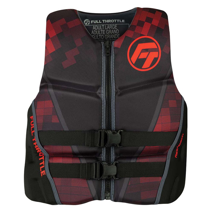 Chaleco salvavidas flexible de secado rápido Full Throttle para hombre - M - Negro/Rojo