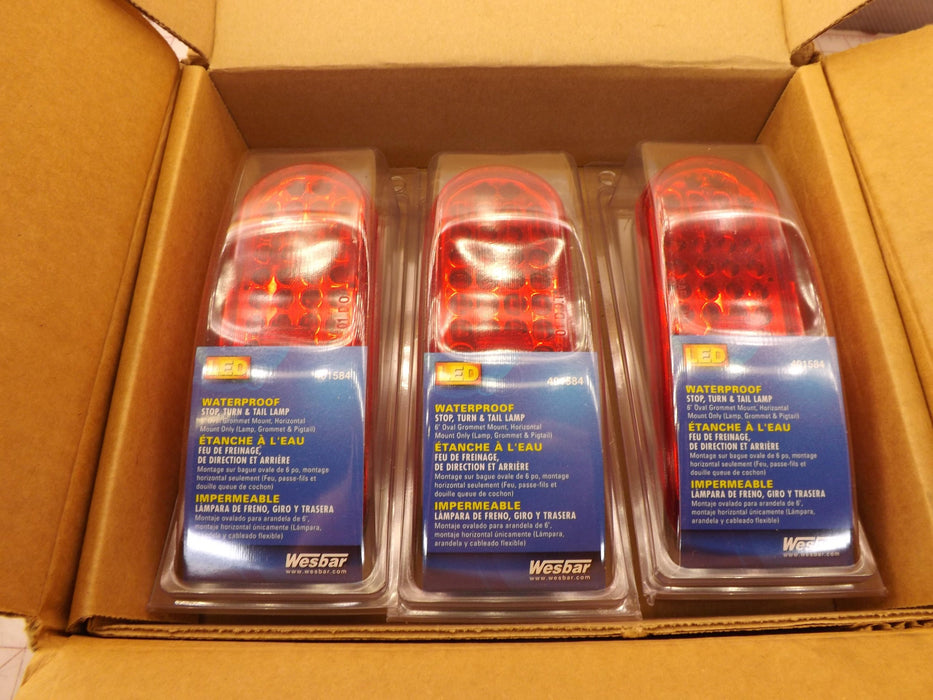 Wesbar 401584 6" Oval LED Stop, Tail And Turn Lamp, Horizontal Mt.