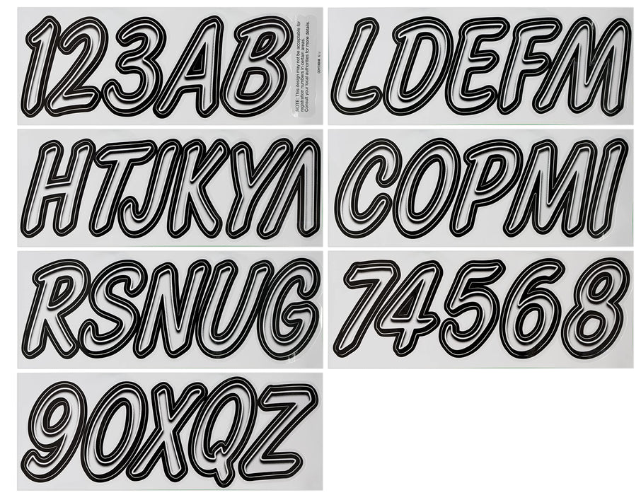 Hardline WHBKG400 Series 400 Registration Kit, Cursive, Smooth Font, Color Gradation, 4 Sets of 3" A-Z, 0-9