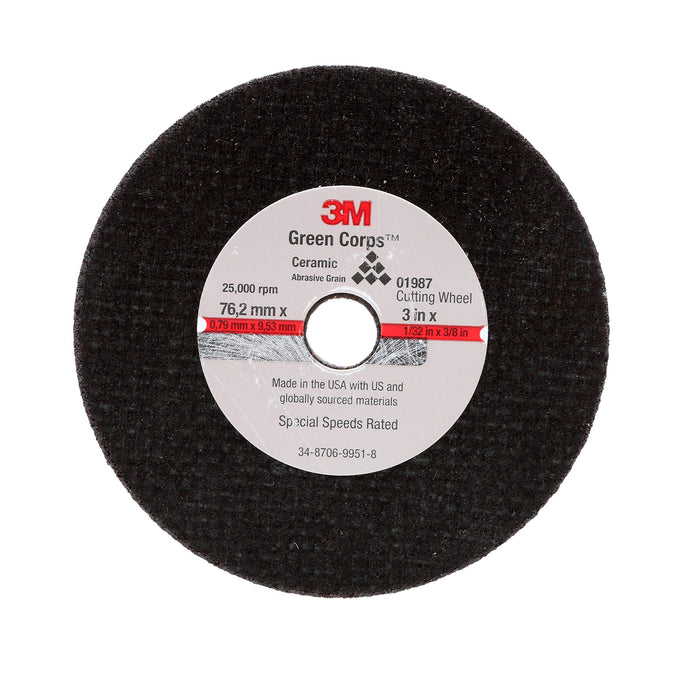 3M 01987 Cut Off Wheel 3" x 1/32 x 3/8