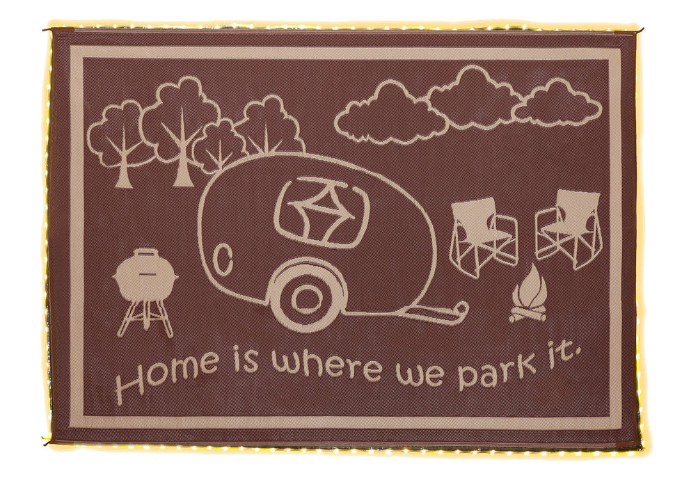 Ming's Mark LRVH8117 Mings Mark Reversible Mat w/110V LED Lights, 8' x 11', Brown/Beige