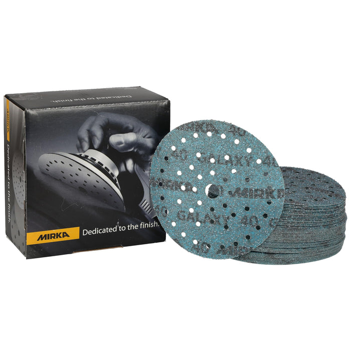 Mirka FY-6MF-040 Galaxy Dust Free Multi-Fit Grip Discs, 6", Grade 40, 50/pk