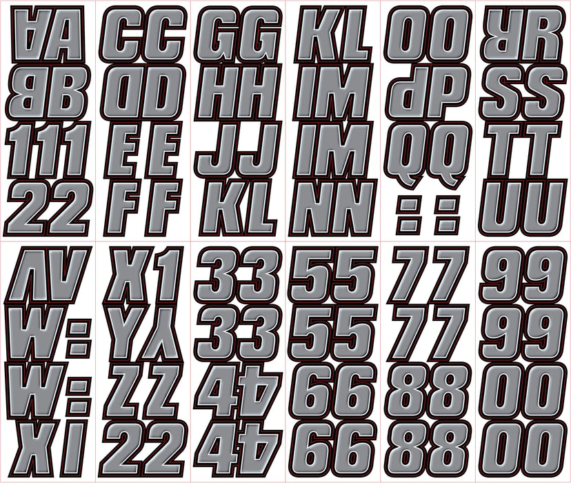 Hardline Products SIBLK500 2" Factory Matched Snowmobile Registration Kits, Silver/Black