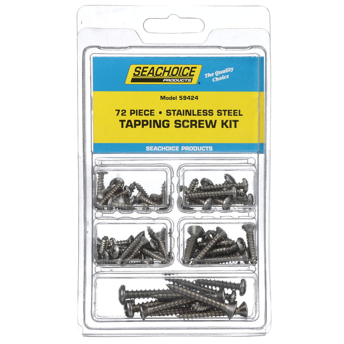 Seachoice KP5575SC Stainless Steel Tapping Screw Kit 72 Piece