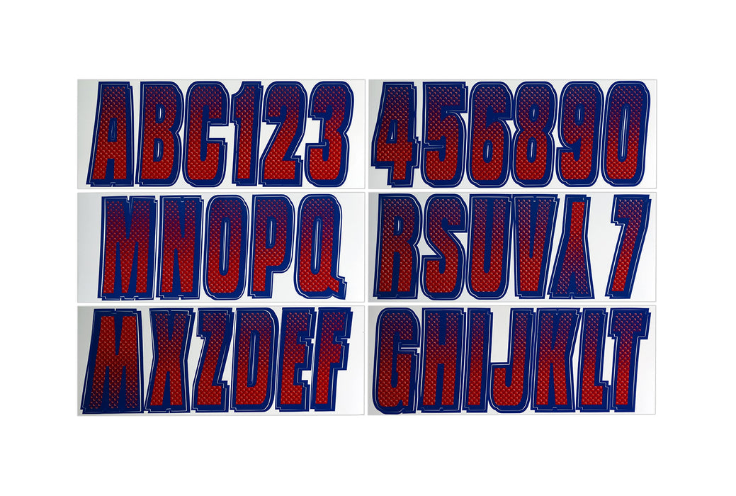 Hardline REPUG300 Series 300 Registration Kit, Carbon Fiber, Block Font, Color Gradation, 4 Sets of 3" A-Z, 0-9