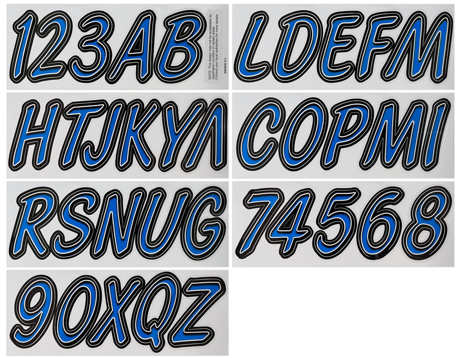 Hardline BLBKG400 Series 400 Registration Kit, Cursive, Smooth Font, Color Gradation, 4 Sets of 3" A-Z, 0-9