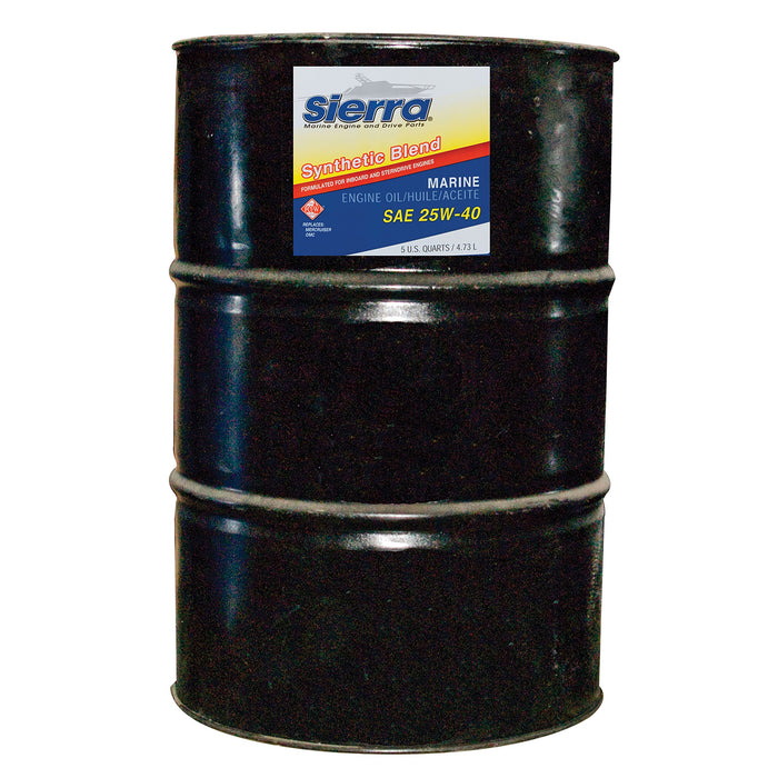 Sierra 94407 25W40 FCW Synthetic Blend I/O Oil, 55 Gal. Drum