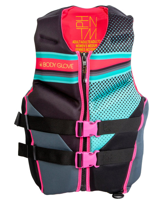 Body Glove Vests 23224WAQUPNKS Women's Phantom Evoprene Vest, Aqua/Pink, Small