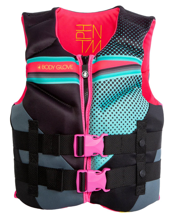 Body Glove Vests 23324YAQUPNK Youth Phantom Evoprene Vest, Aqua/Pink