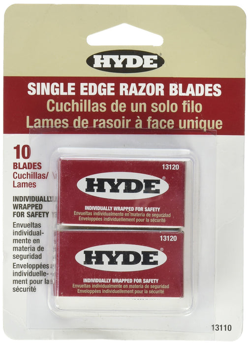 Hyde Tools 13110 Single Edge Razor Blades, 10ea
