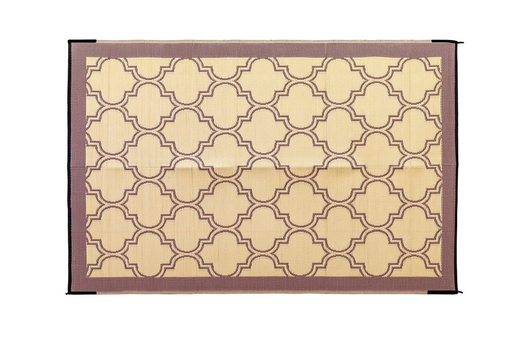 Camco 42877 Open Air Lattice Outdoor Leisure Mat, Brown, 6' x 9'