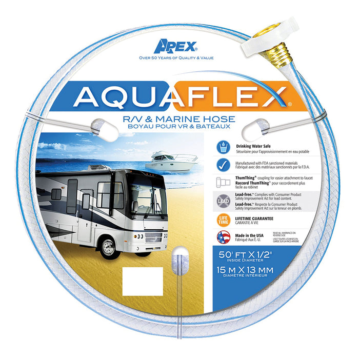 Teknor Apex 8503-25 Aquaflex White Hose, 5/8" x 25', 10/case