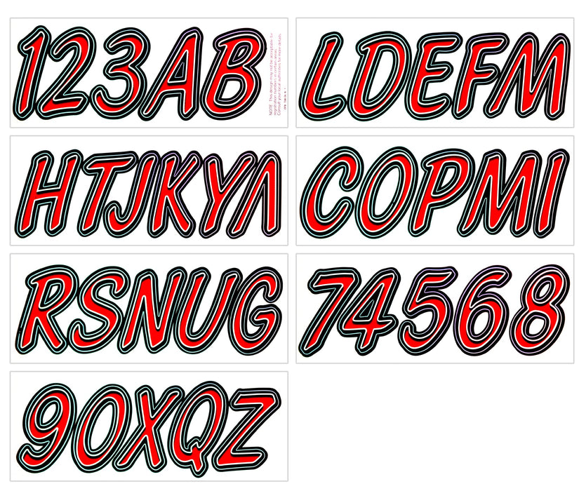Hardline REBKG400 Series 400 Registration Kit, Cursive, Smooth Font, Color Gradation, 4 Sets of 3" A-Z, 0-9