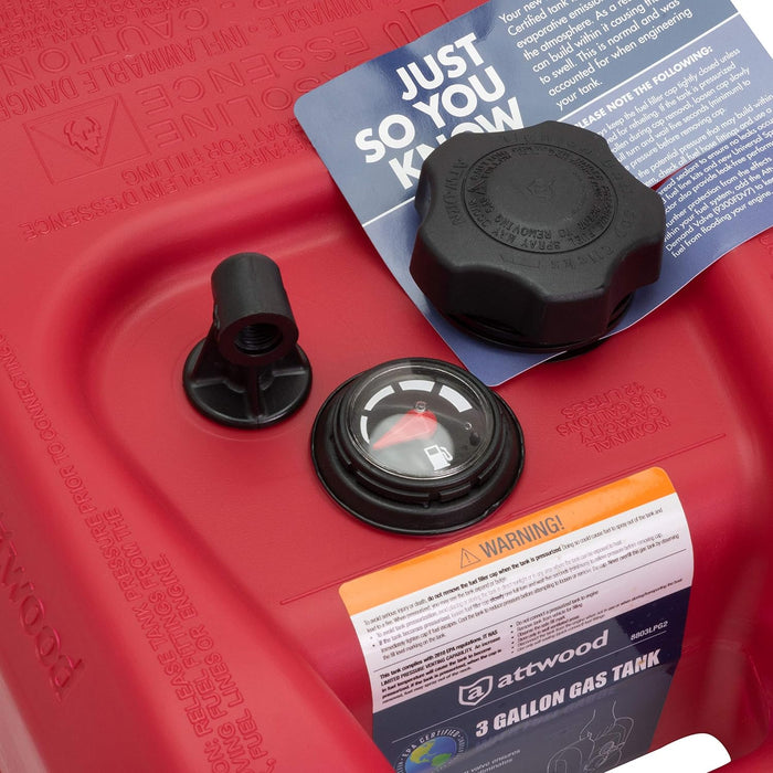 Attwood Portable Fuel Tank - 3 Gallon with Gauge