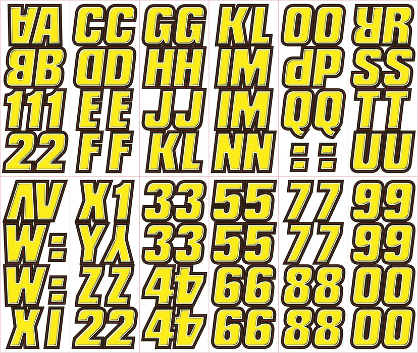 Hardline Products YEBLK500 2" Factory Matched Snowmobile Registration Kits, Yellow/Black