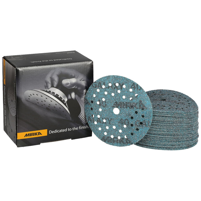 Mirka FY-5MF-040 Galaxy Dust Free Multi-Fit Grip Discs, 5", Grade 40, 50/pk