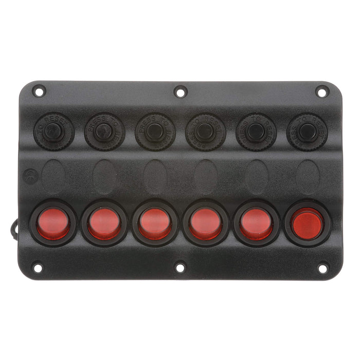 Seachoice 12331 LED 12V 6-Switch Distibution Panel, Pre-Wired, Boat Panel Mount