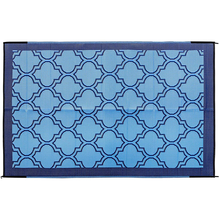 Camco 42876 Open Air Lattice Outdoor Leisure Mat, Blue, 6' x 9'