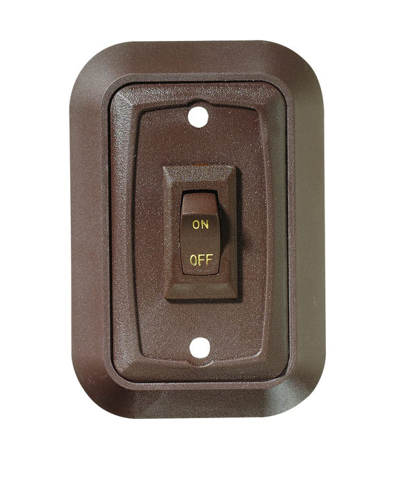 RV Designer S651 DC Single Wall Switch w/Plate, Brown