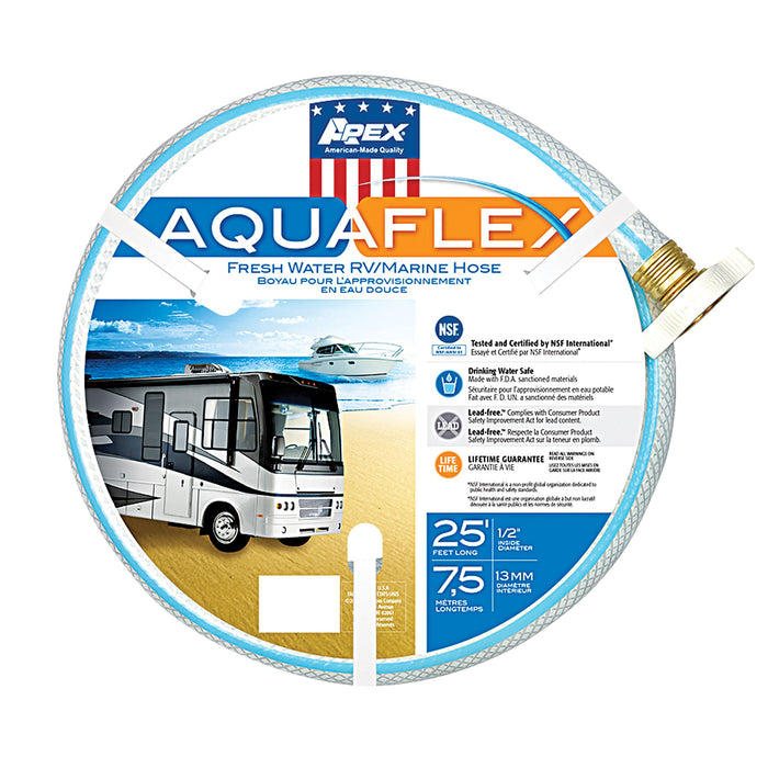 Teknor Apex 750325 Aquaflex White Hose, 1/2" x 25', 10/case