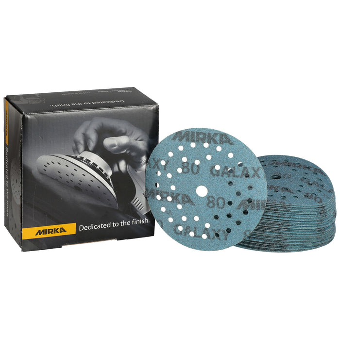 Mirka FY-5MF-080 Galaxy Dust Free Multi-Fit Grip Discs, 5", Grade 80, 50/pk