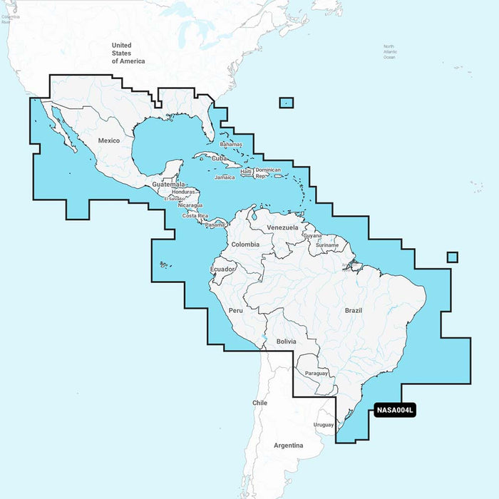Navionics NASA004L - México, Caribe a Brasil - Navionics+