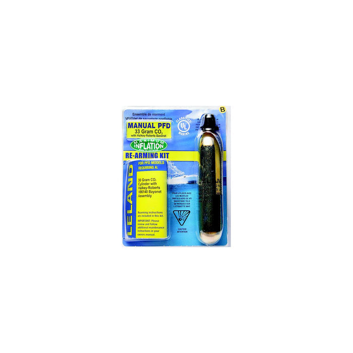 Scanstrut V86160-85202Z Leland Rearm Kit-33 Gram Co2 w/ Bayonet for Manual, Inflatable PFD