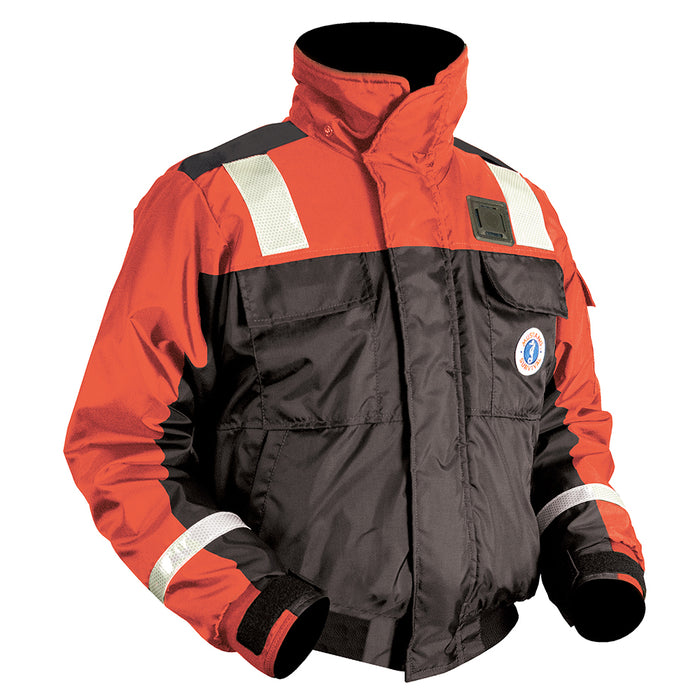 Chaqueta bomber Mustang Classic Flotation con cinta reflectante - Naranja/Negro - XXL