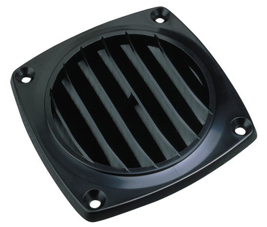 Sea Dog 337326-1 Flush Hose Vent, Black, A: 2-13/16", B:2-3/4", C:3-11/16", D:5/16", fits up to 3" Hose