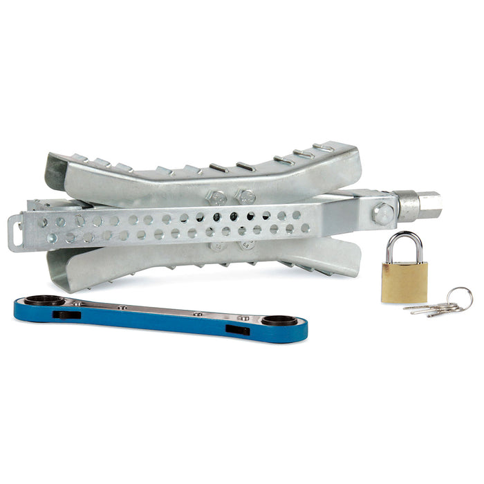 Tope de rueda Camco Eaz-Lift de 10" con llave y cerradura - Metal